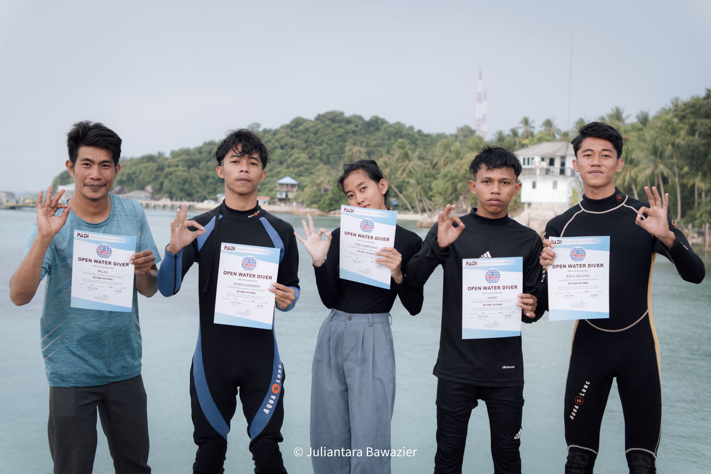 Anambas Foundation - The Five Selected Local Heroes certified as PADI Open Water Scuba Diver