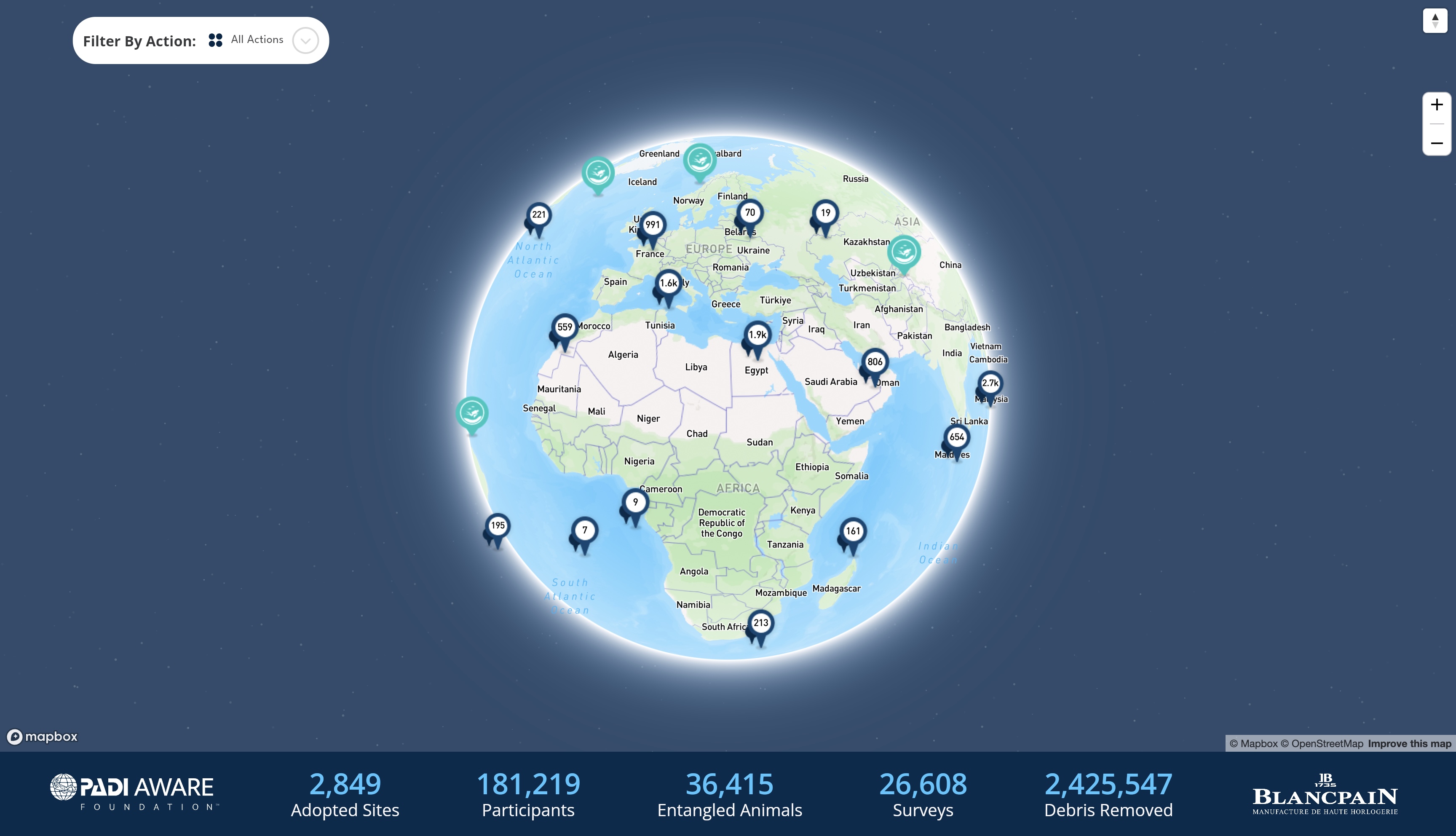 Conservation Action Portal Action Map - See Your Action!