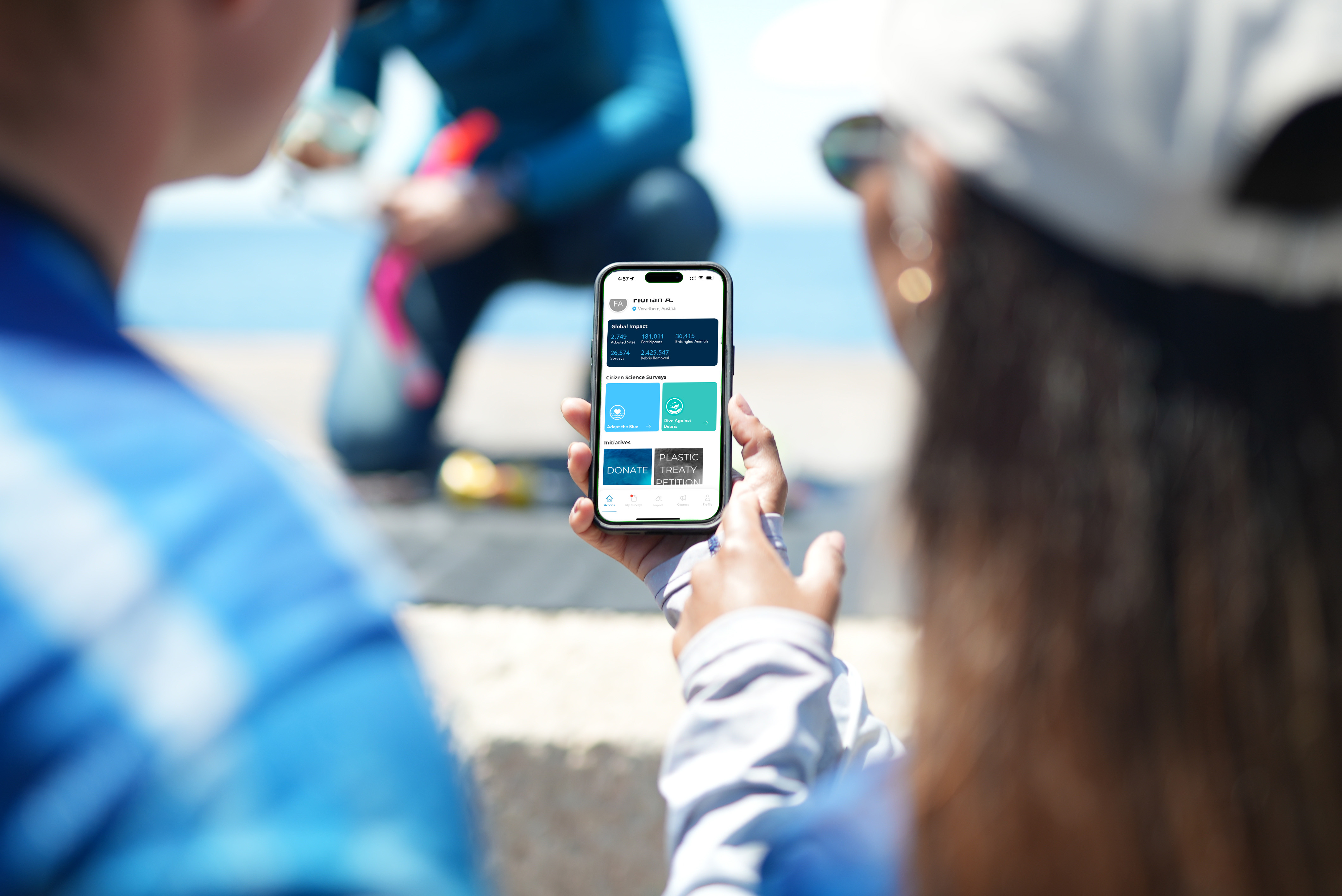 A snapshot of the PADI AWARE app