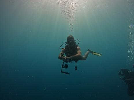 PADI AmbassaDiver Giosue Reale scuba diving underwater.