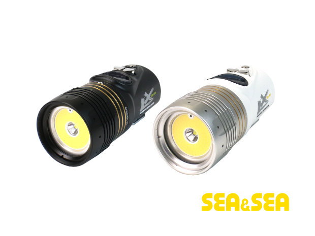 black and white diving torch with plain backgroun