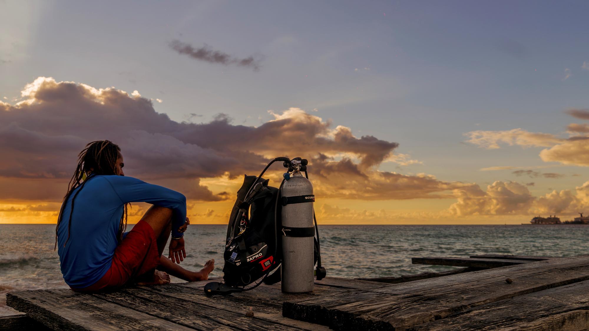 Diver with his gear