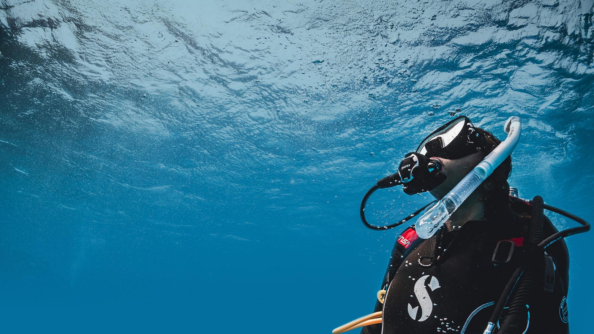 Diver exploring underwater